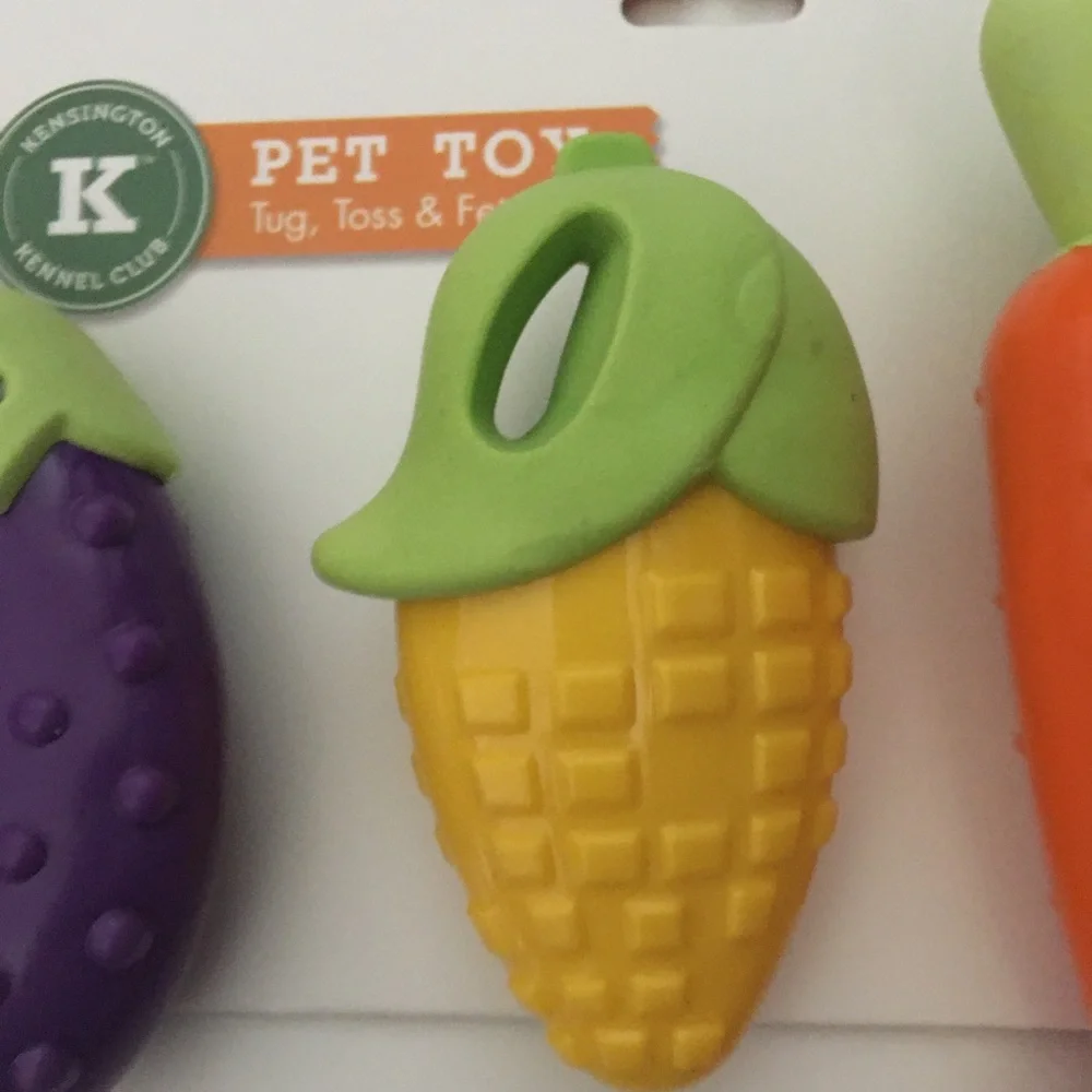 Dog Toys Set of 3 Veggies Durable Chewers NEW Kensington Kennel Club